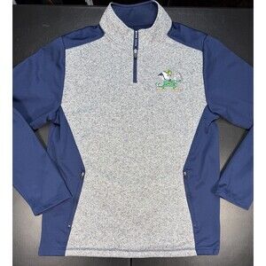 Notre Dame Fighting Irish Mens 1/4 Zip Pullover Size Large Box Seat Clothing Co